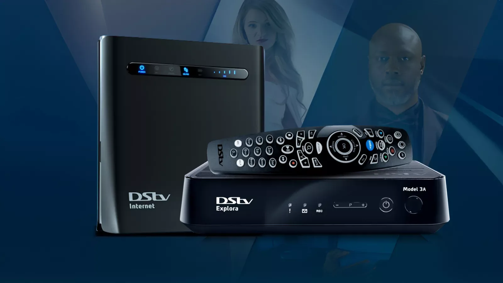 DStv Explora decoder and router connected for an Extra View installation