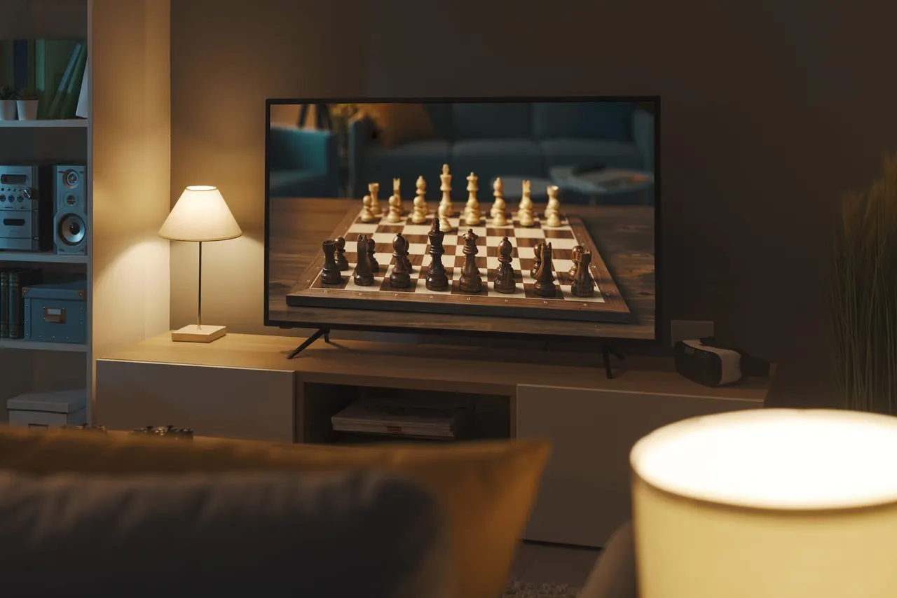 Large LED television displaying a clear picture in a living room