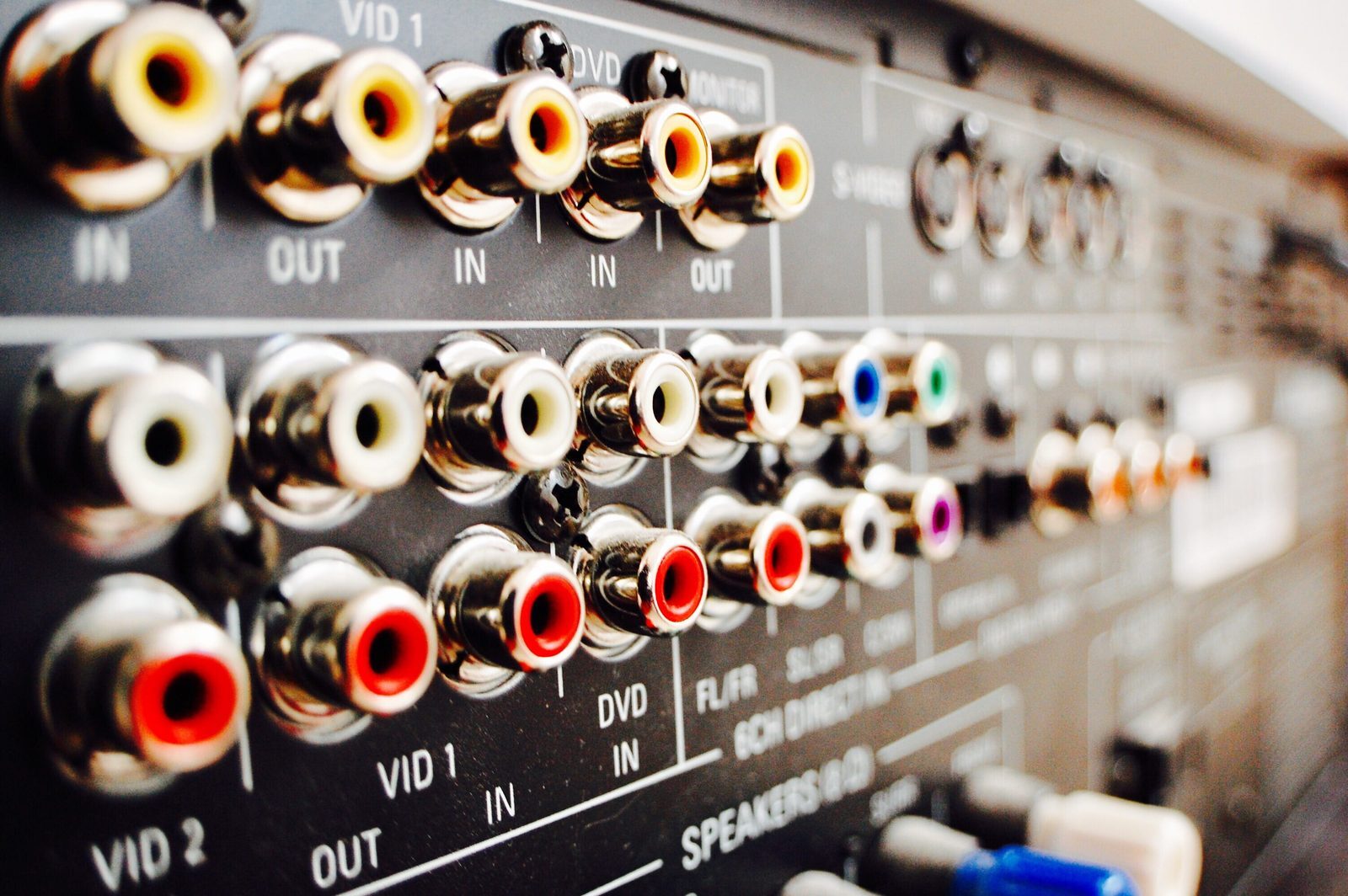 Audio and AV receiver connections checked during a television sound repair